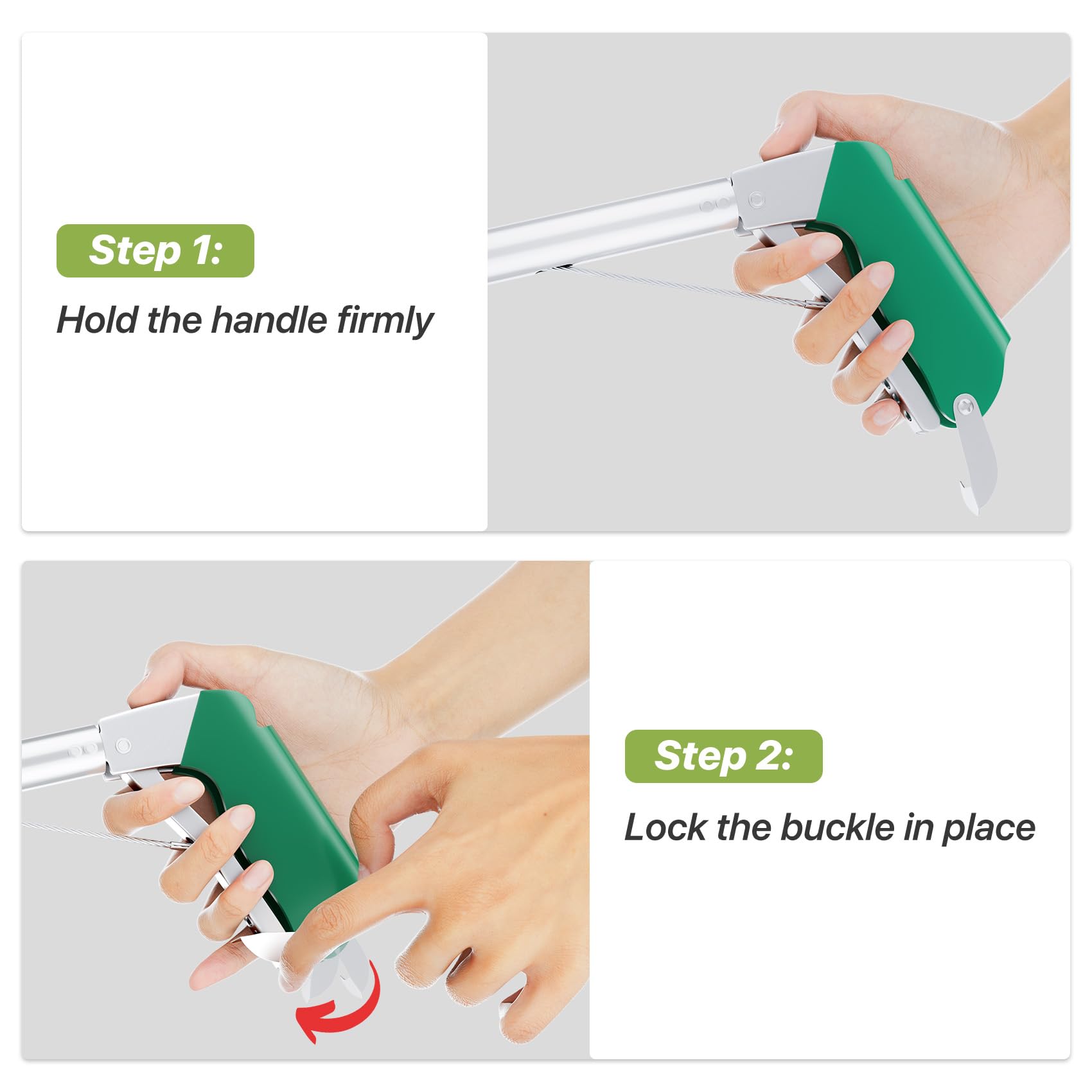 Likorlove folding snake stick collapses to compact size for easy camping storage.