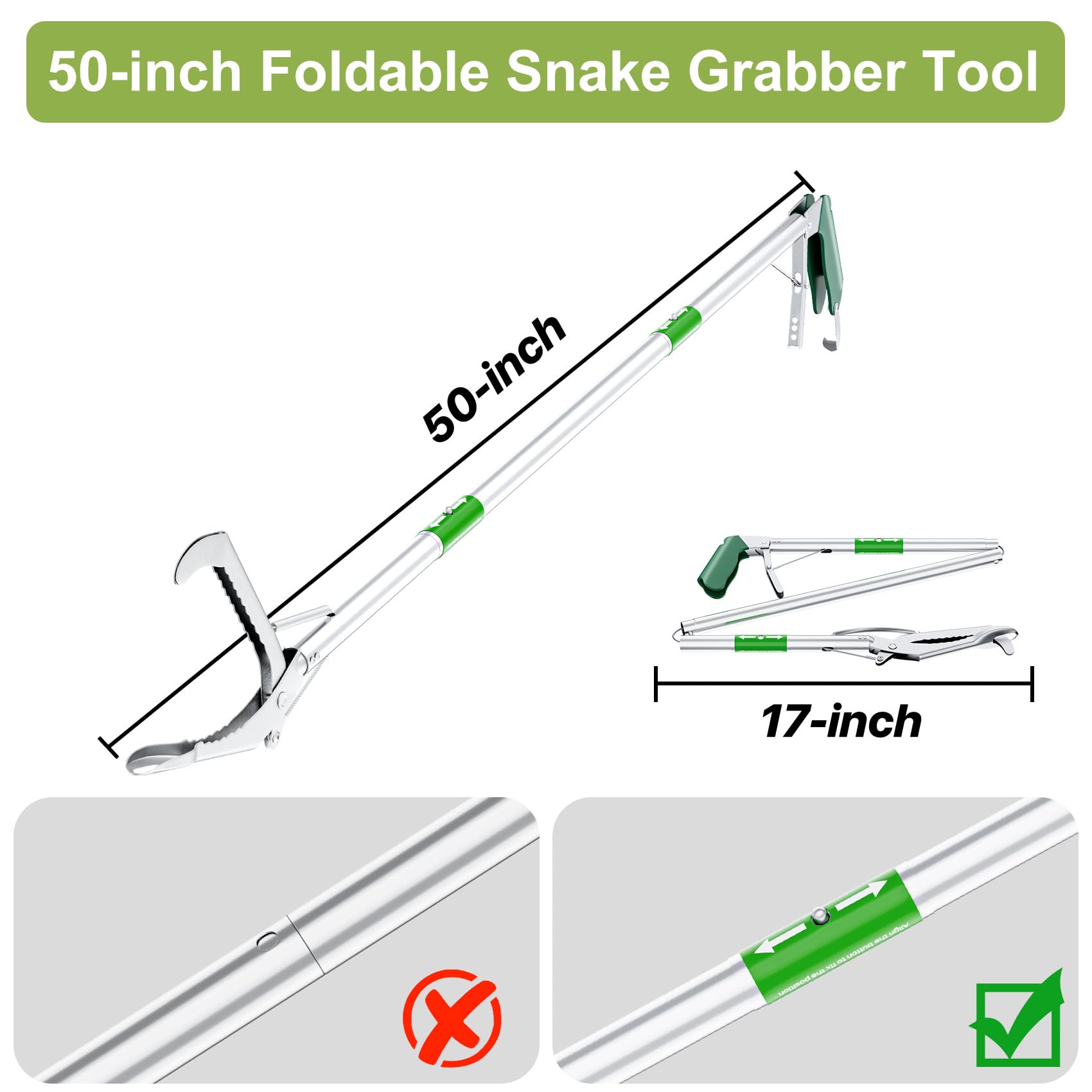 Likorlove humane snake catcher jaws provide firm grip with minimal harm.