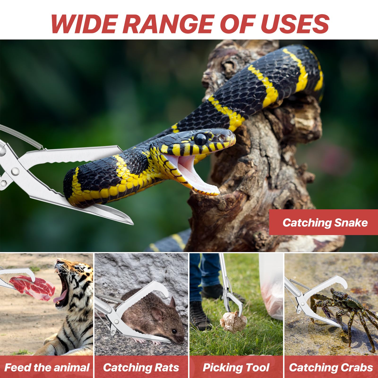 Likorlove humane snake handling tool supports safe relocation and inspection tasks
