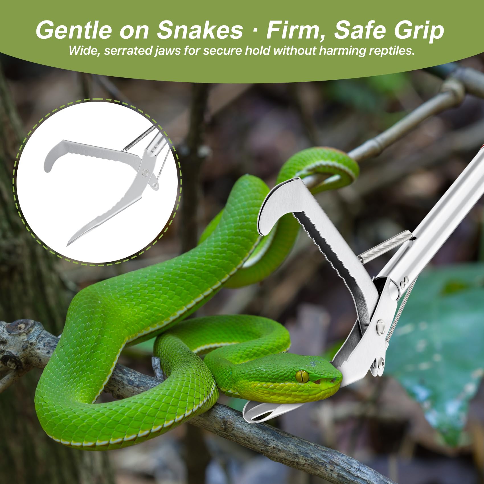 Likorlove outdoor reptile tool aids debris pickup and reaching tight spaces.