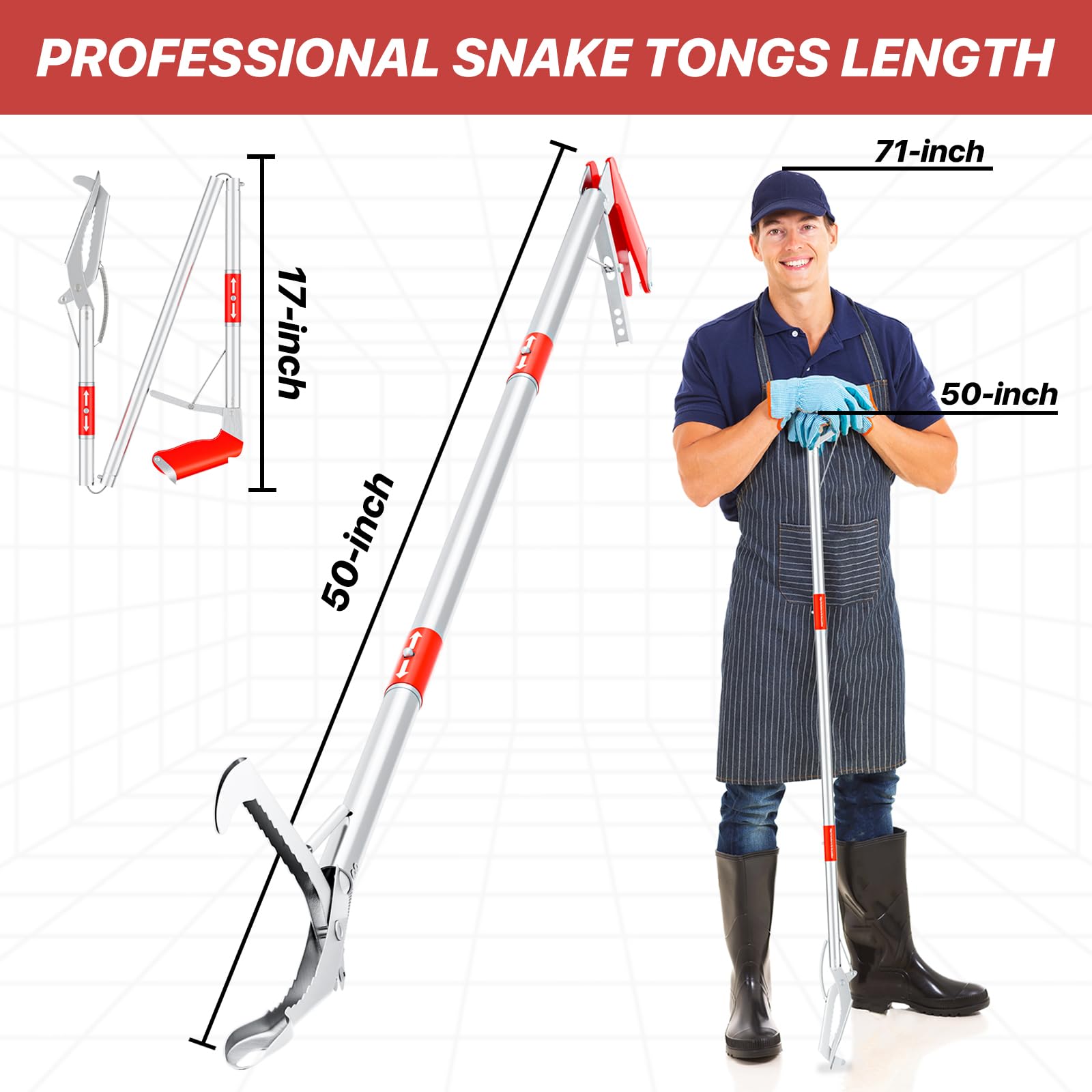 Likorlove stainless steel snake catcher jaws deliver a firm humane grip