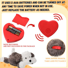 Liliful puppy heartbeat toy side zipper enables easy heartbeat module access.