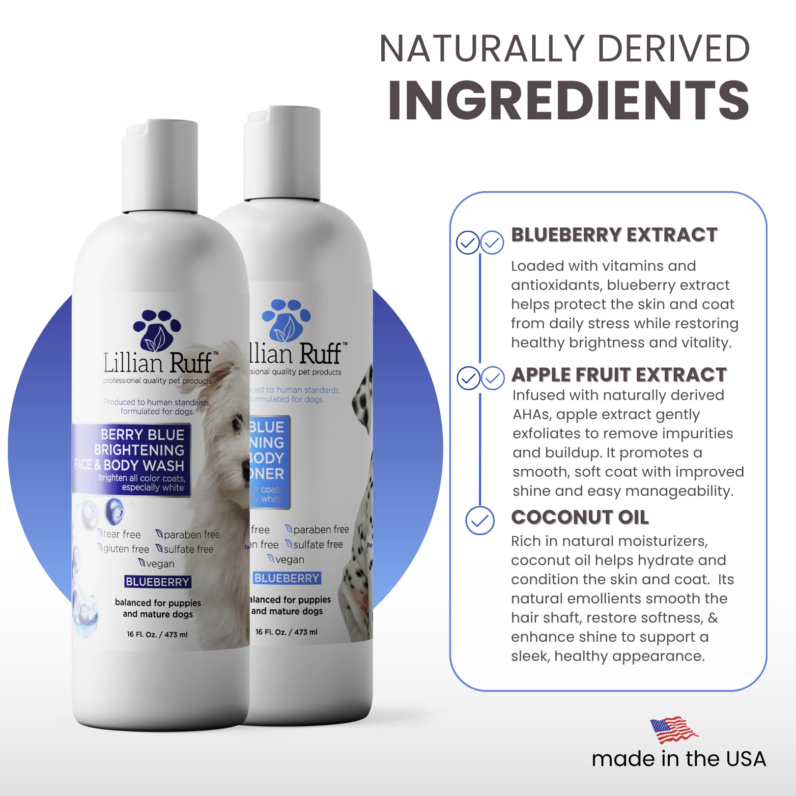 Lillian Ruff PRO Berry Blue Brightening Conditioner close-up helps hydrating treatment