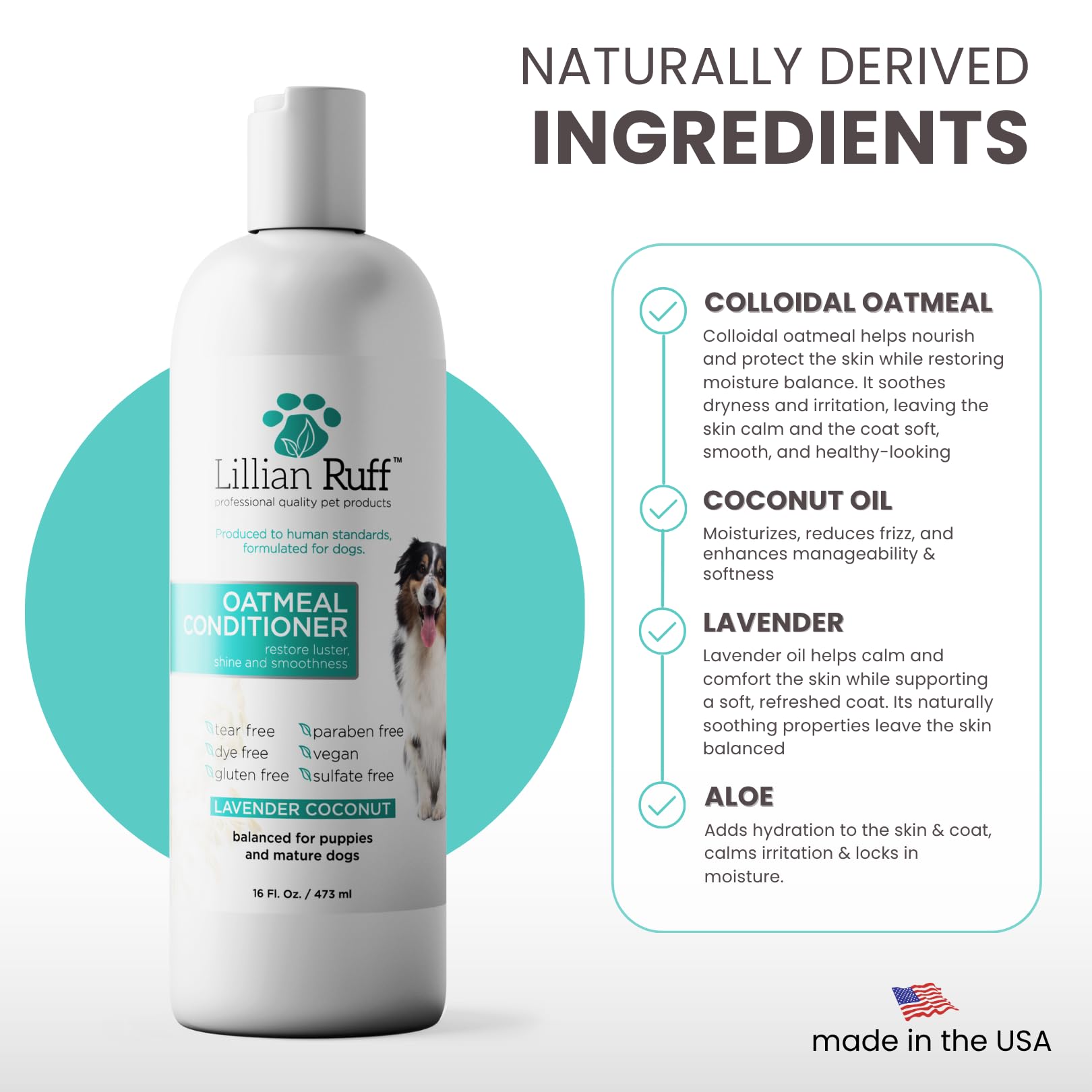 Lillian Ruff PRO Formula Oatmeal conditioner pump action enables easy, mess free application