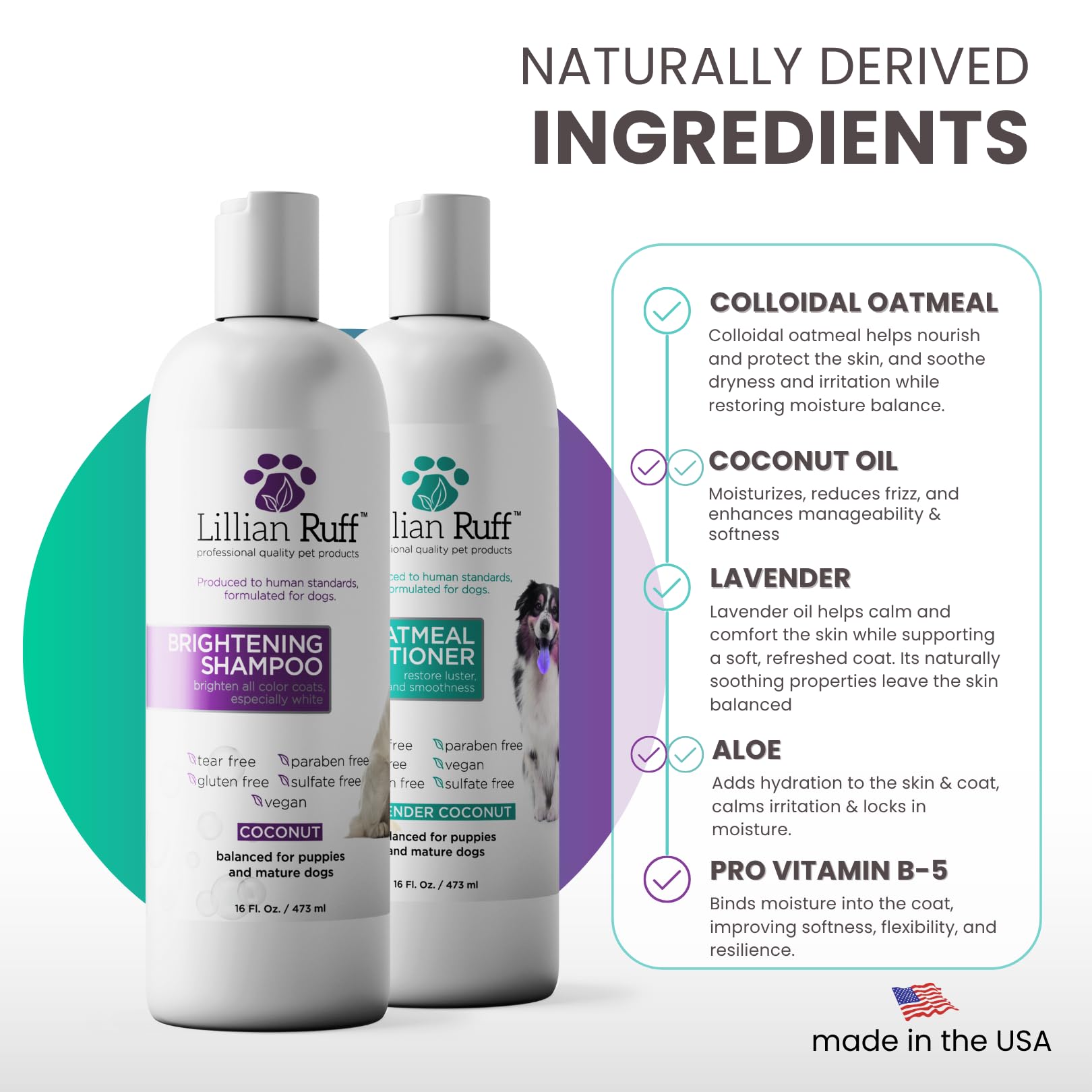 Lillian Ruff professional grooming brand signals trusted vet-approved standards.