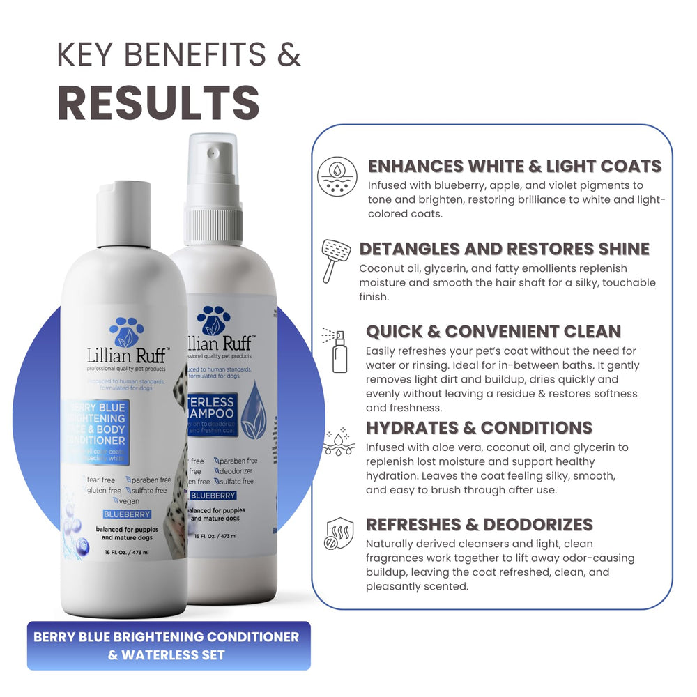 Lillian Ruff PRO Formula tear stain remover image shows coat brightening around eyes.