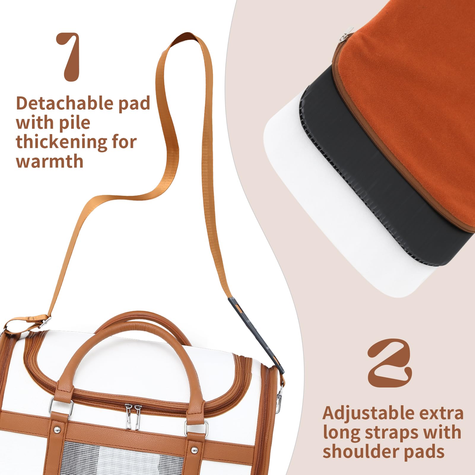 Shoulder strap and top handle on the Lilliella carrier enable versatile transport.
