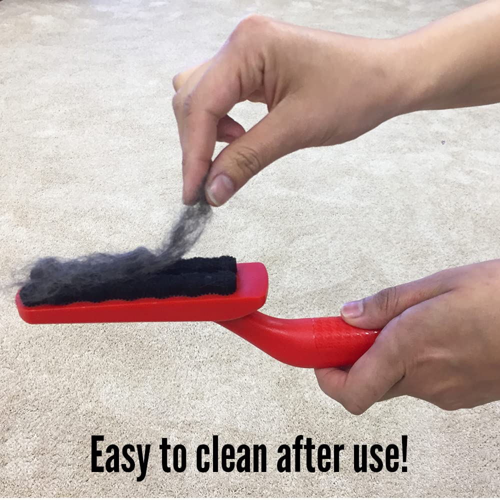 Lilly Brush Forever Furless on clothes demonstrates gentle removal of lint and fur.