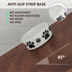 LILO DESIGN CO paw-print design close-up shows cute, durable bowls.