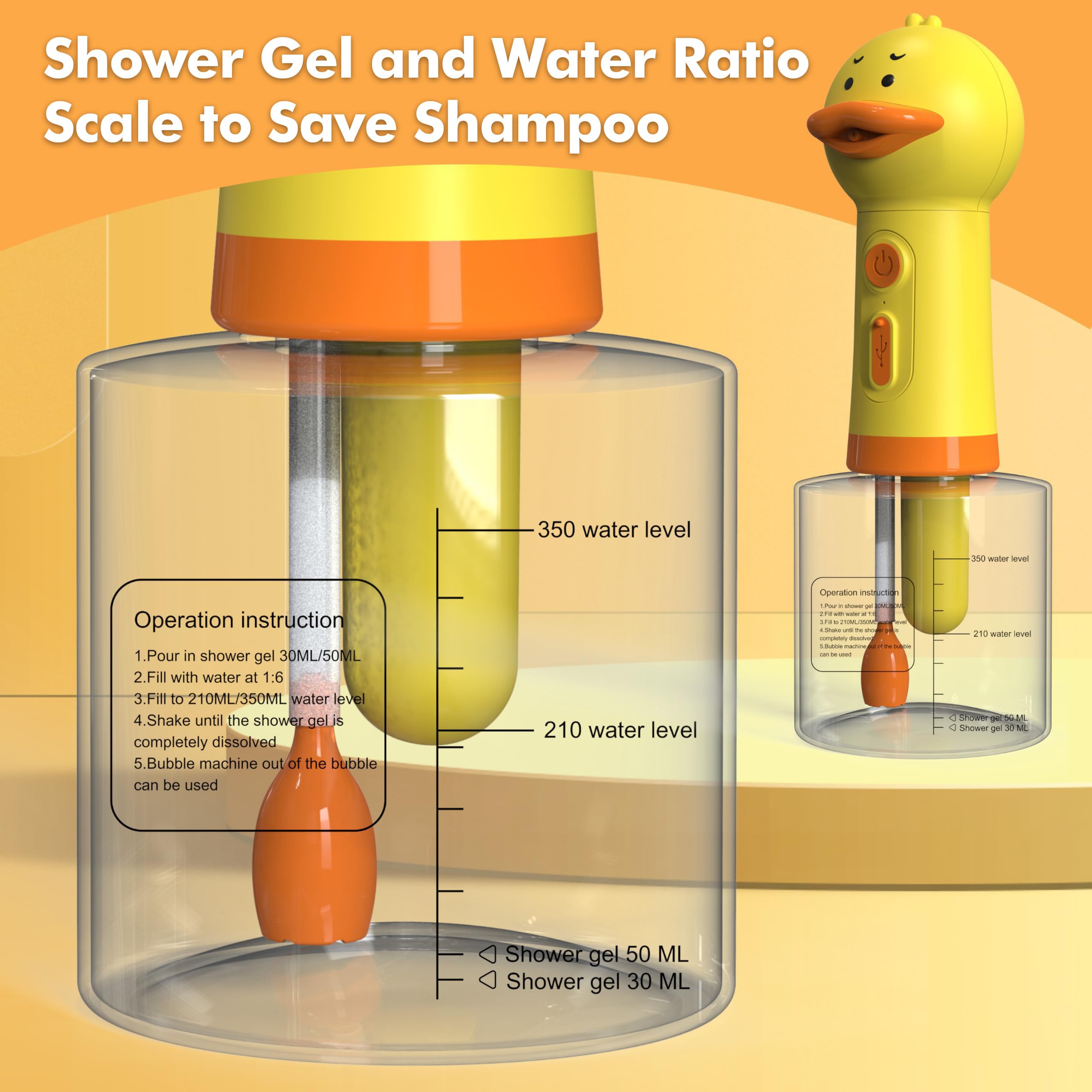 LilyAbeille Shampoo Dispenser with ratio scale for efficient cleaning