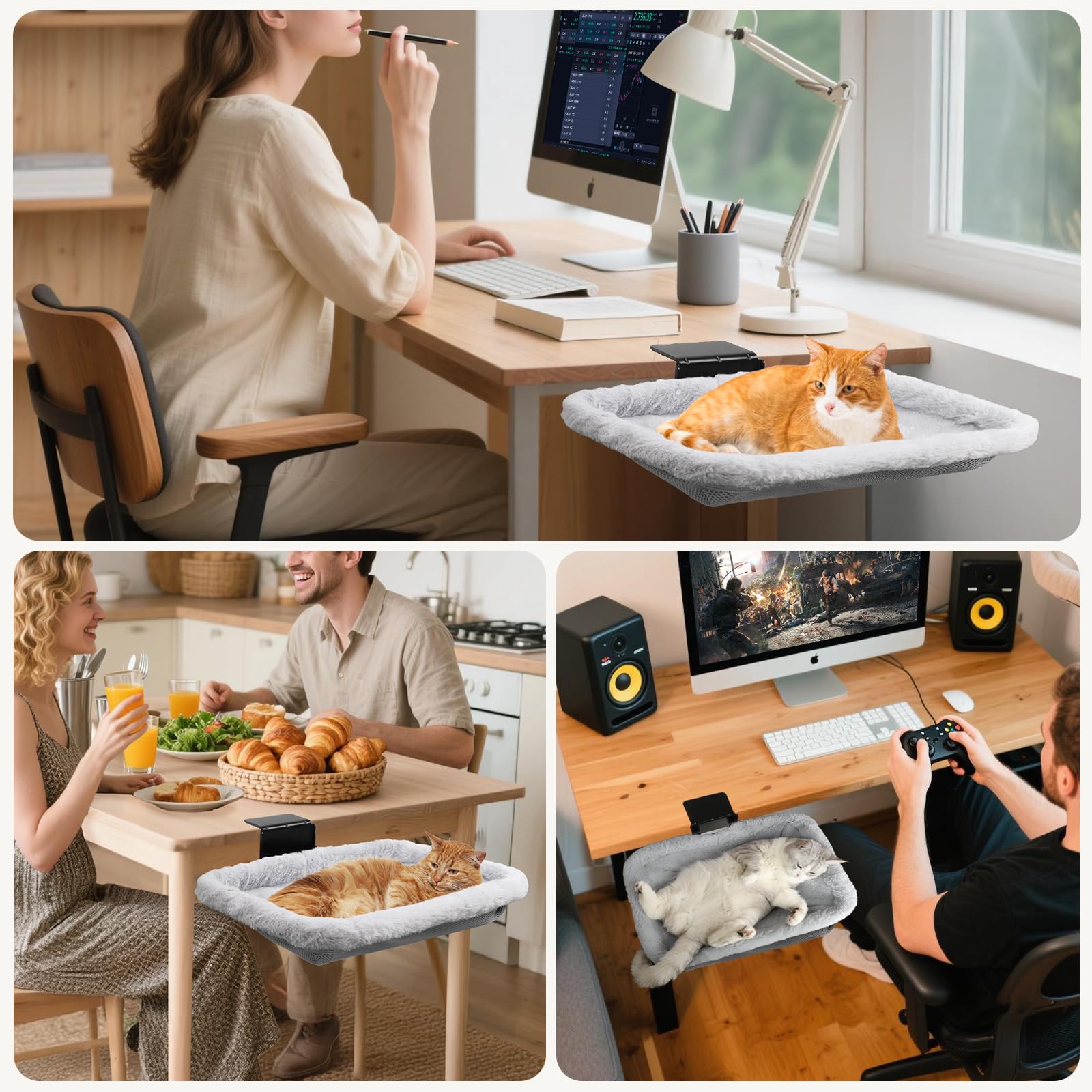 Lilyang Cat Desk Bed foldable design for compact storage.