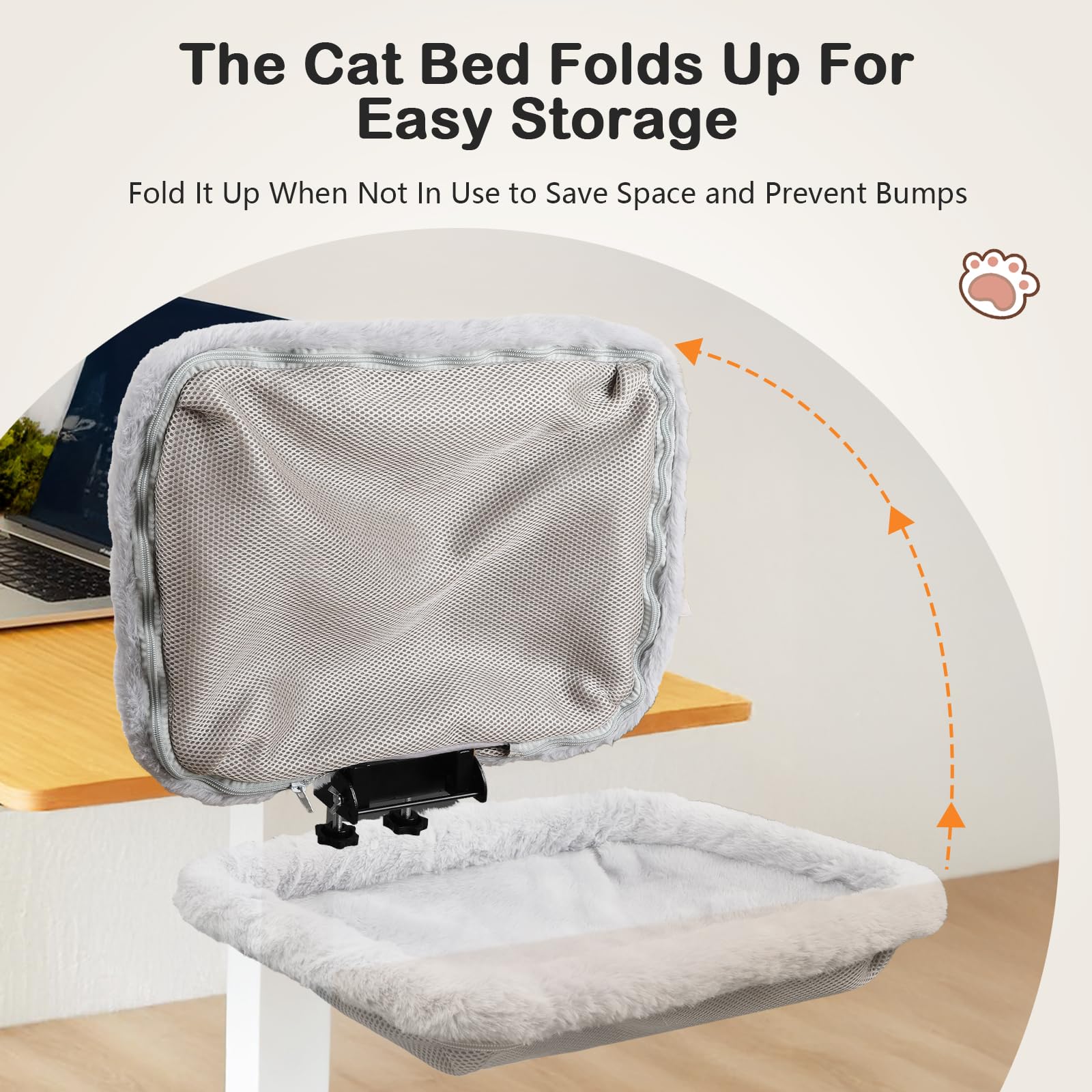 Lilyang Cat Desk Bed all-metal frame for sturdy support.