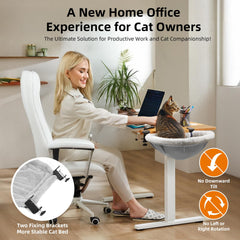 Lilyang Large Cat Desk Bed dual clamps secure the desk edge while your cat relaxes.