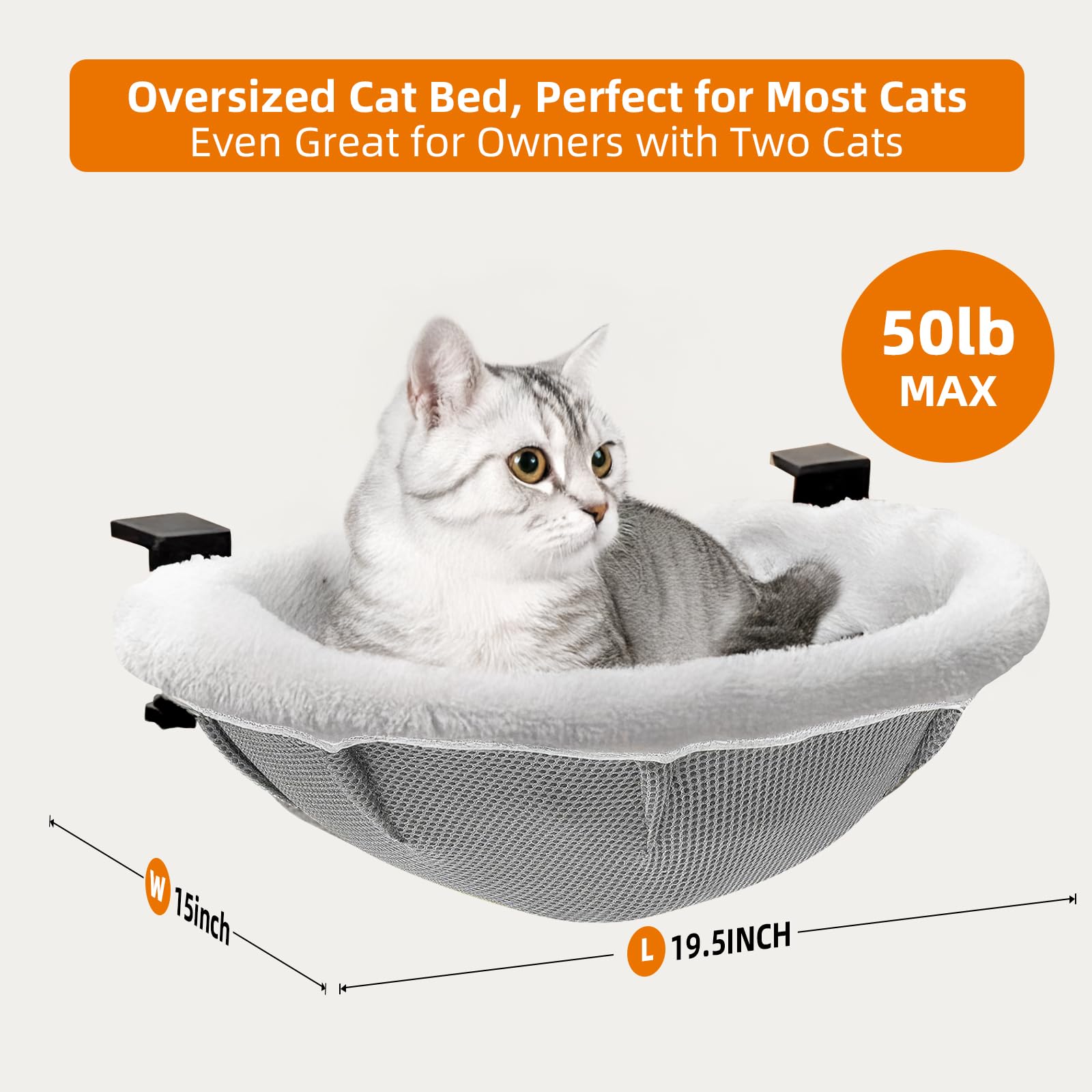 Lilyang Large Cat Desk Bed steel frame supports up to 50 lbs with stability.