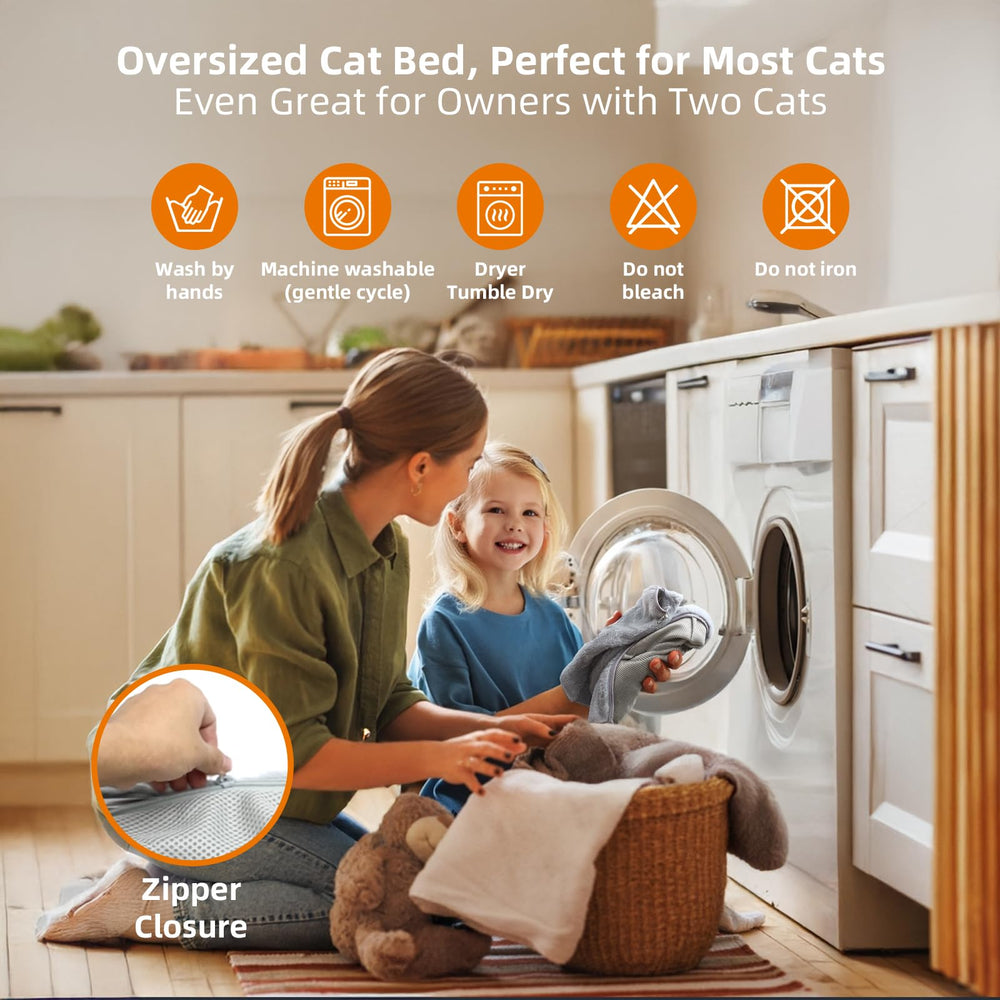 Lilyang Large Cat Desk Bed washable cover keeps the space fresh.