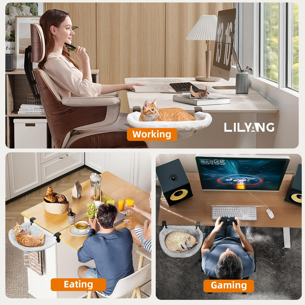 Lilyang Large Cat Desk Bed easy to assemble and ready for work-from-home setups.