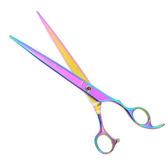 LILYS PET curved-scissor-up 8in rainbow for natural-curved shaping.