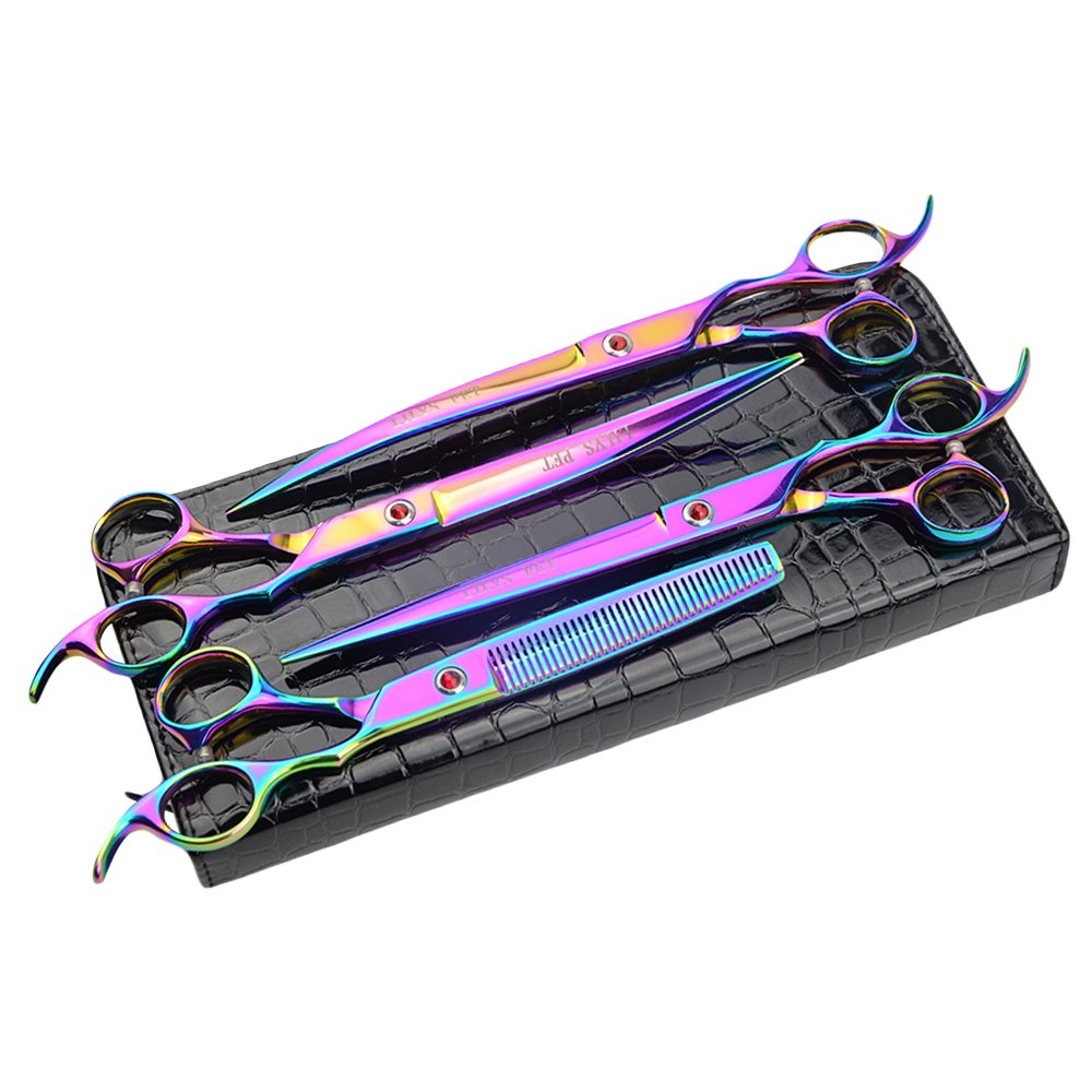 LILYS PET thinning-scissor 7in rainbow for texture and blend.
