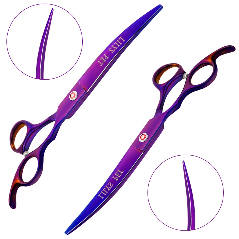 LILYS PET curved-down titanium scissor ideal for finishing around joints