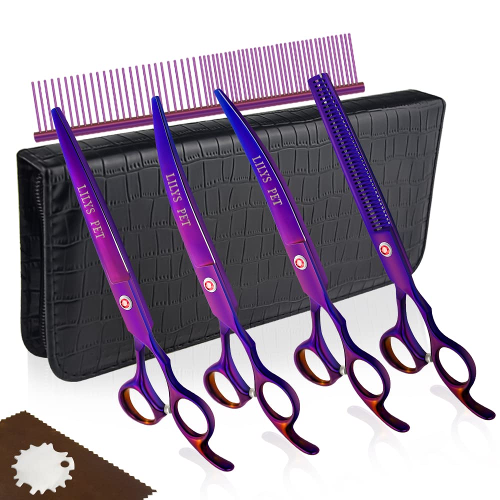 LILYS PET titanium-coated cutting scissor for precise trimming