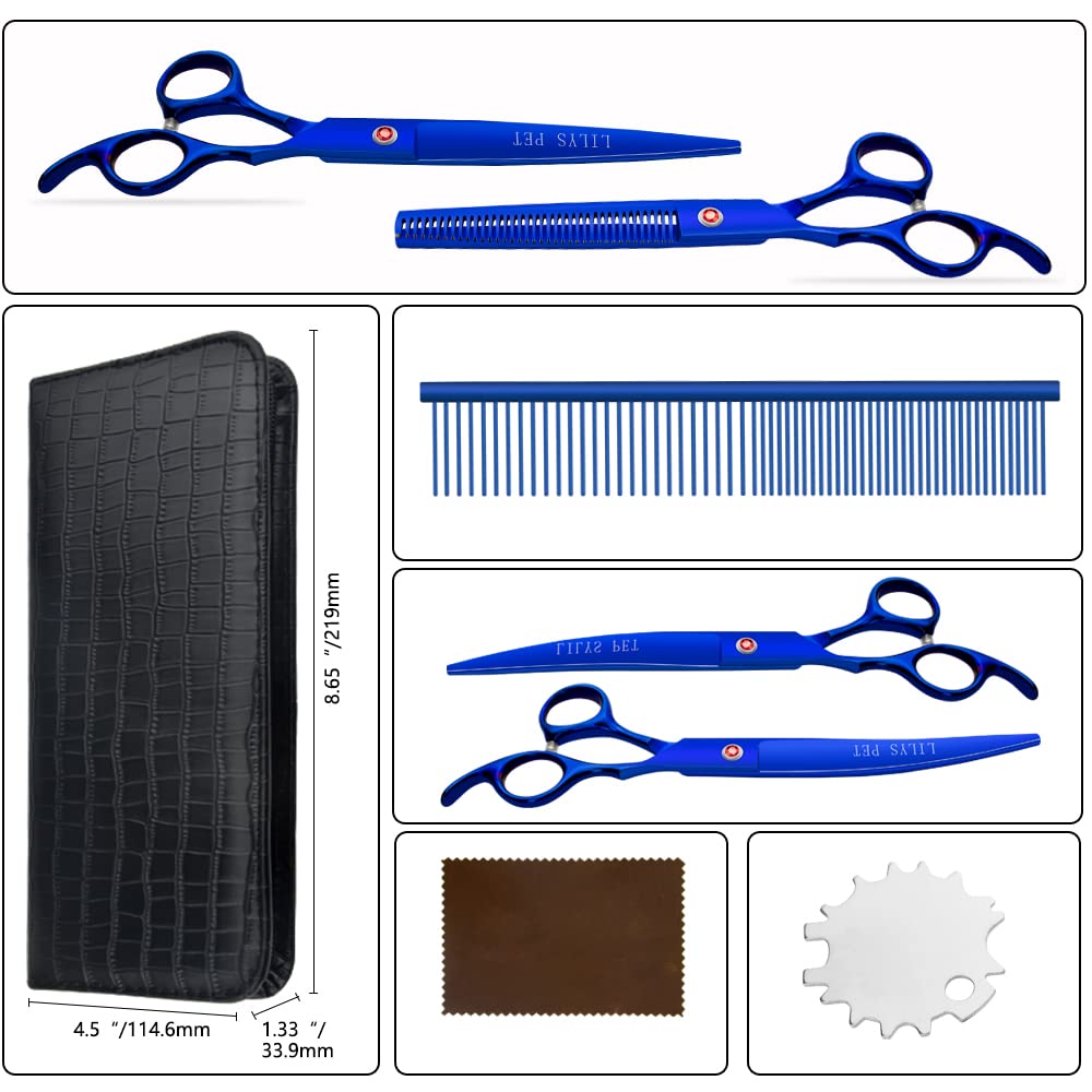 LILYS PET grooming comb blue for detangling and coat prep