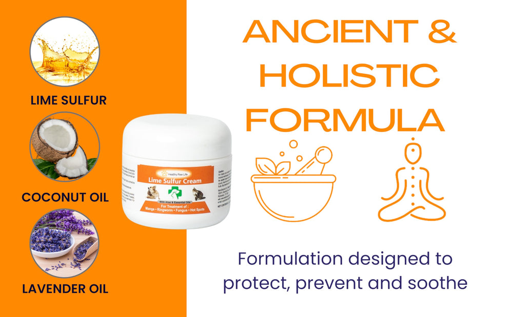 Lime sulfur cream cat spot treatment for irritated skin