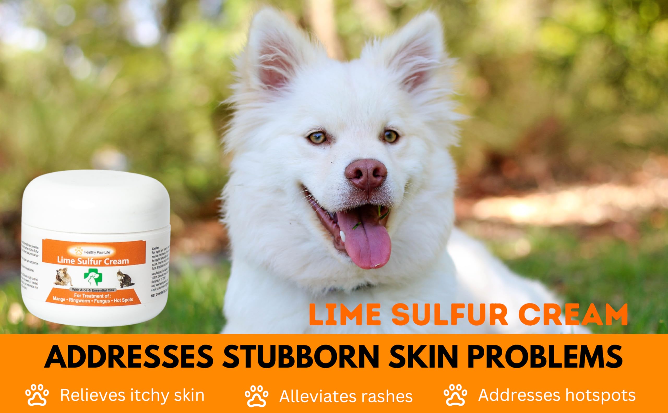 Lime sulfur cream main ingredients aloe oil for gentle care