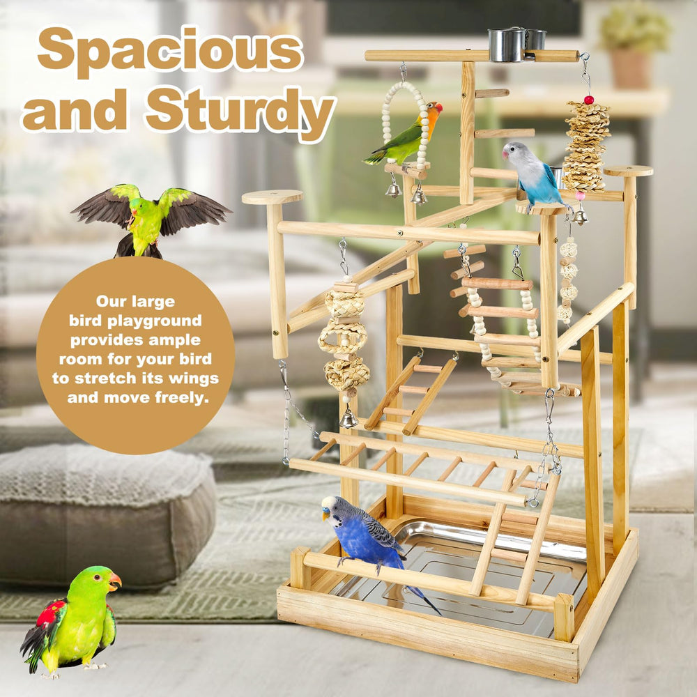 LIMIO Bird Playground ready-to-assemble setup for quick enrichment at home.