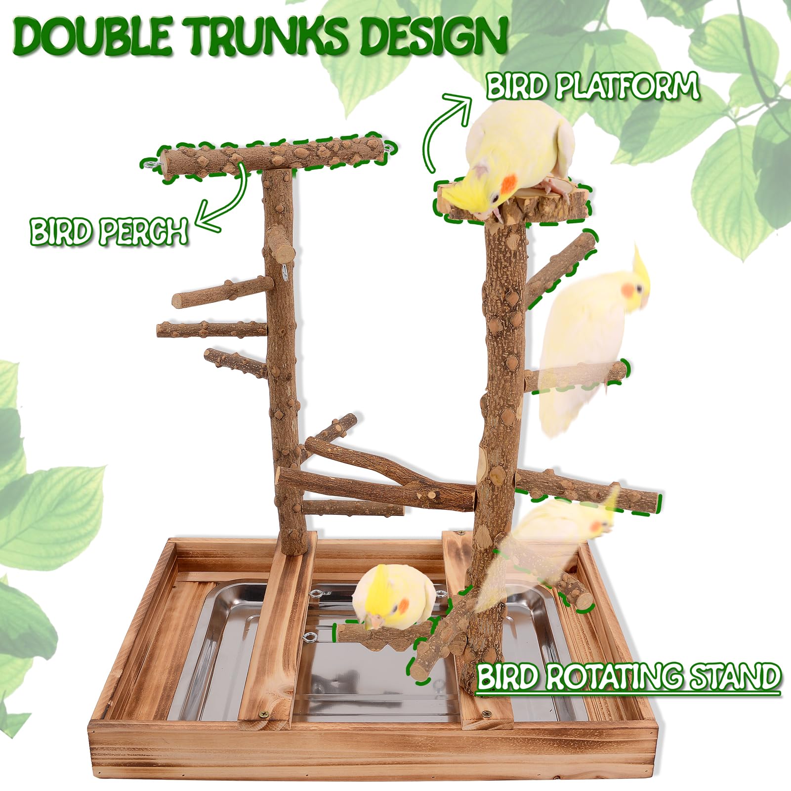 Limio Bird Playground double trunks design encourages climbing and exercise.