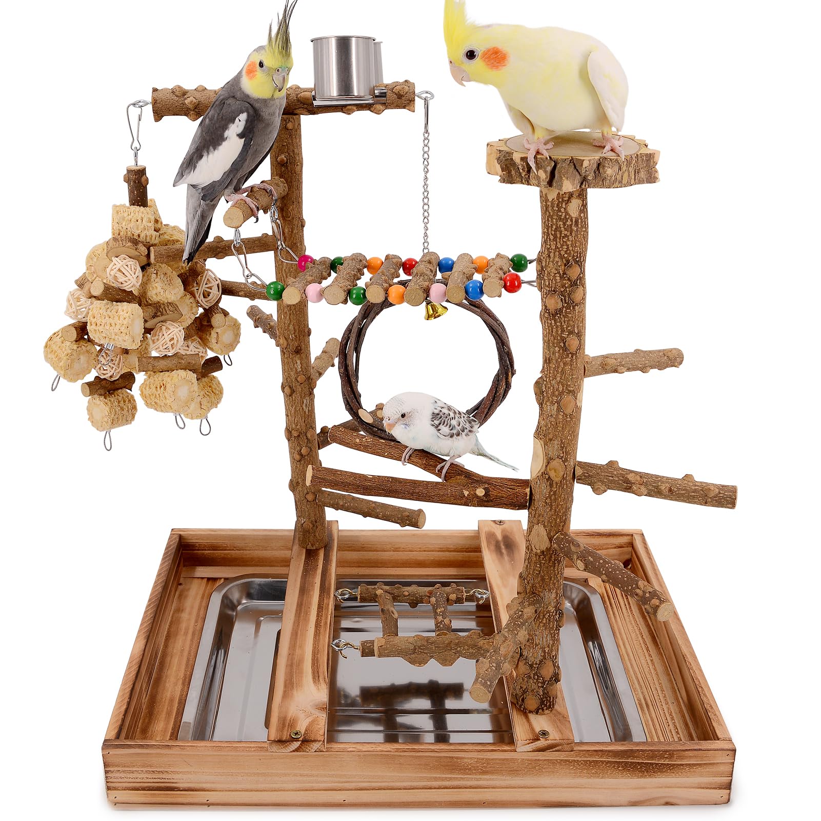 Limio Bird Playground natural wood stand for sturdy, safe play.