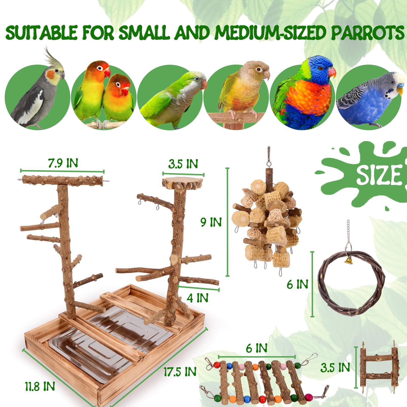 Limio Bird Playground stainless steel cups provide convenient on-play feeding.