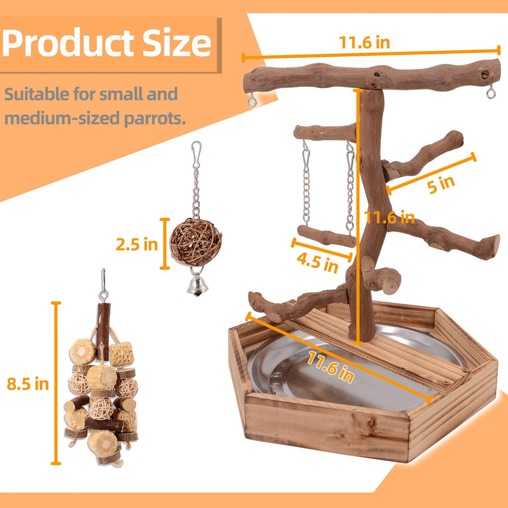 LIMIO grape wood bird-playground-top-view—multi-level exploration in a compact footprint.