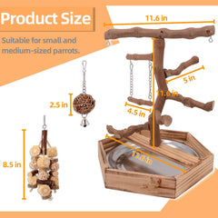 LIMIO grape wood bird-playground-top-view—multi-level exploration in a compact footprint.