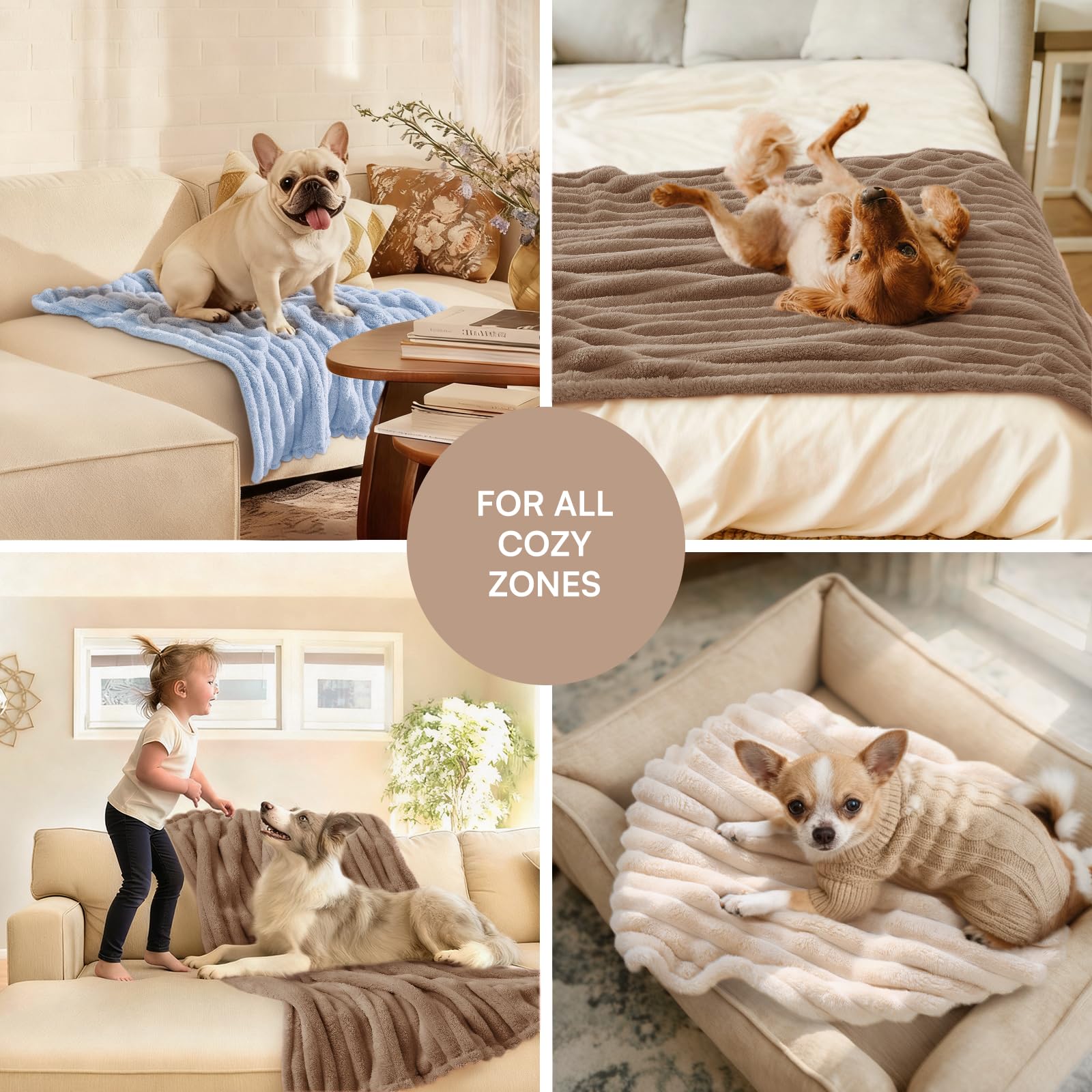 LINENLUX blanket shown with easy machine wash care.