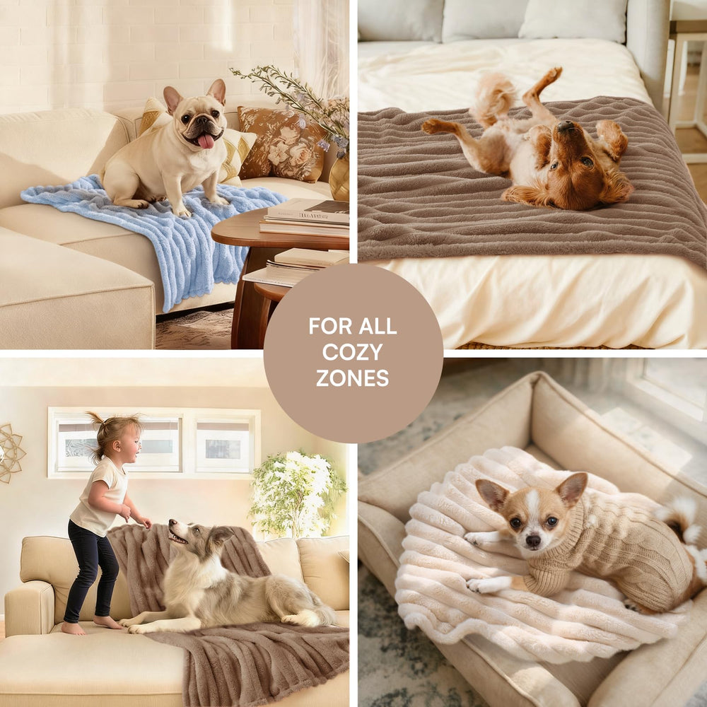 LINENLUX blanket shown with easy machine wash care.
