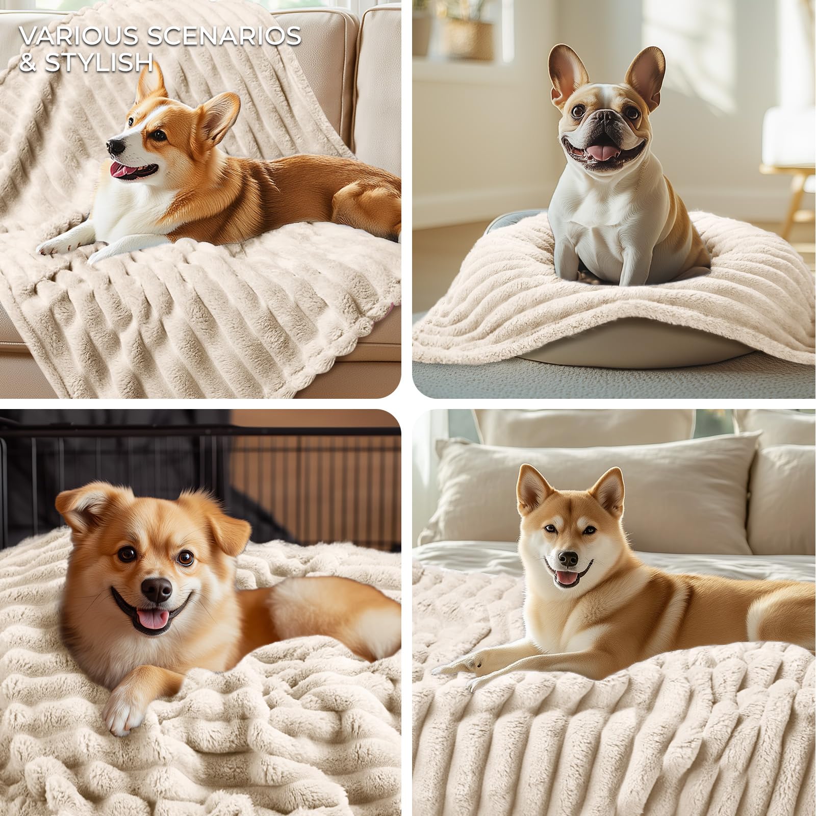 LINENLUX pet blanket protects furniture from hair and scratches during lounging.
