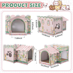 Lineshading cat house scratcher pads inside provide satisfying scratching and exercise.