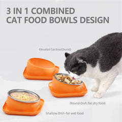 LINSHANMIN whisker-friendly wide-design cat bowl reduces whisker fatigue during meals.