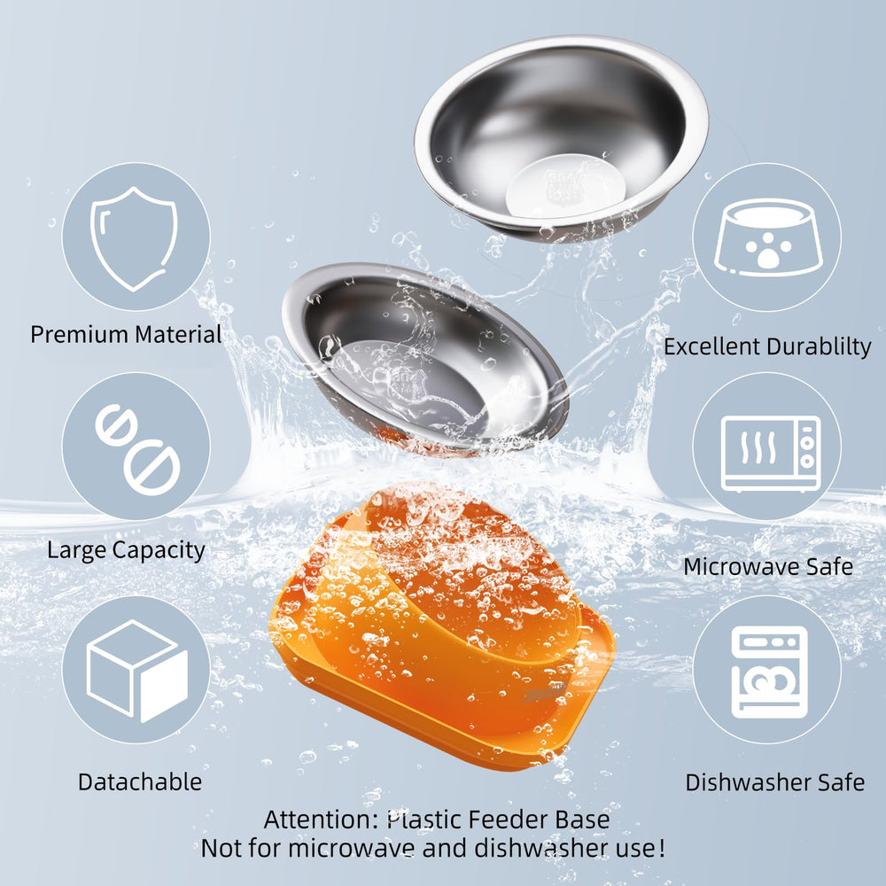LINSHANMIN removable bowls in two depths suit single or multiple-cat households.