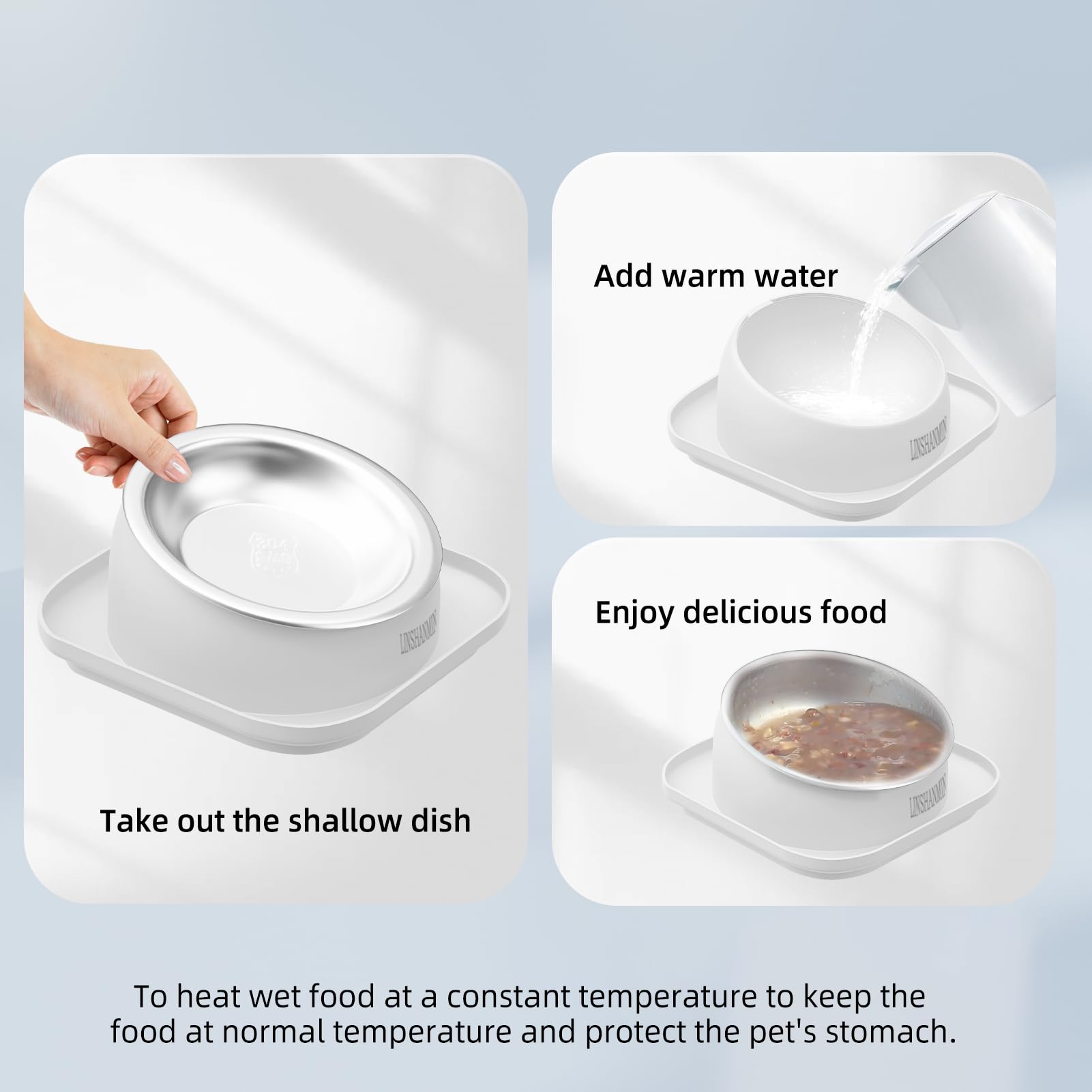 Linshanmin widened raised edges prevent spills at mealtime