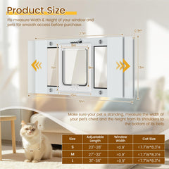 Linvivon cat door window magnetic-closure keeps alignment after each cat pass