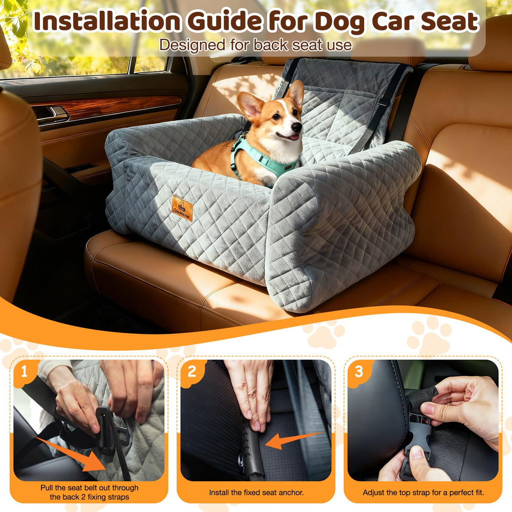 Linvivon dog car seat-safety-leashes secure pets and prevent jumping during drives