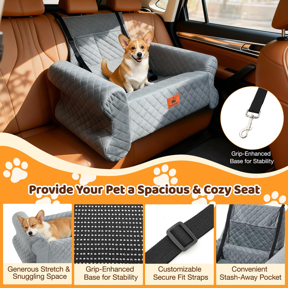Linvivon dog car seat waterproof-cushion protects interior and eases cleaning during messy adventures