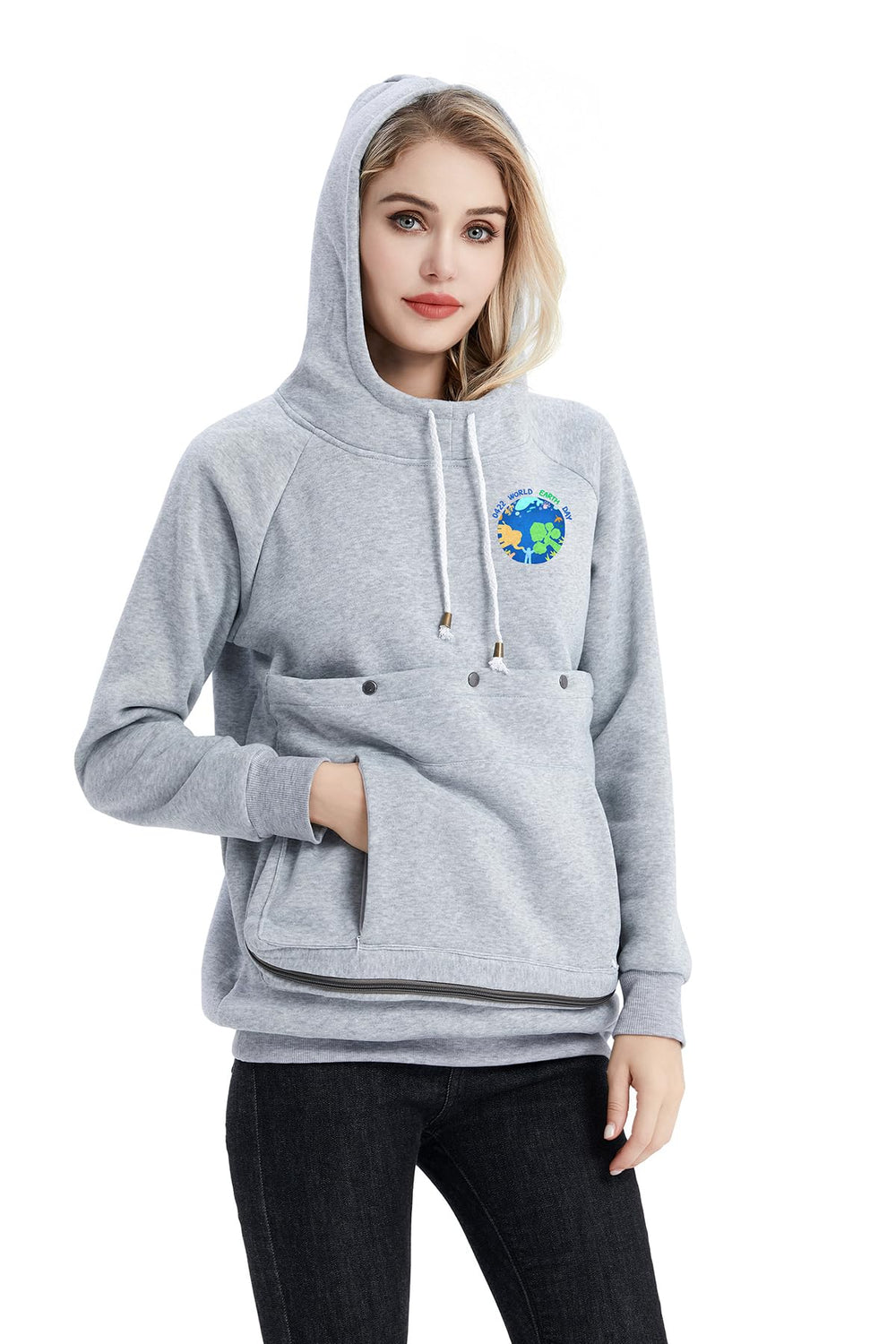 LINYUCHEN cat dog carrier hoodie with front pouch for hands-free pet carrying on walks.