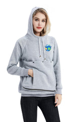 LINYUCHEN cat dog carrier hoodie with front pouch for hands-free pet carrying on walks.