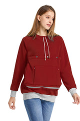 LINYUCHEN cat-dog carrier hoodie front view for hands-free pet transport