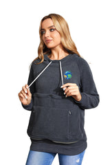 LINYUCHEN cat dog carrier hoodie front view showing cozy fleece warmth