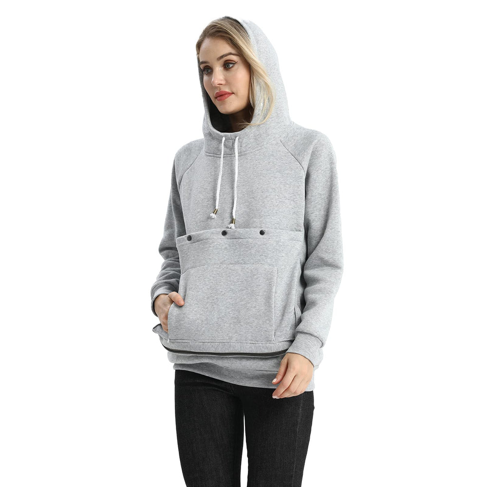 Linyuchen model wearing hoodie demonstrates cozy warmth and comfort