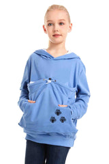 LINYUCHEN cat pouch hoodie back view highlights playful cat ears