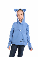 LINYUCHEN cat pouch hoodie front view for hands-free pet carry